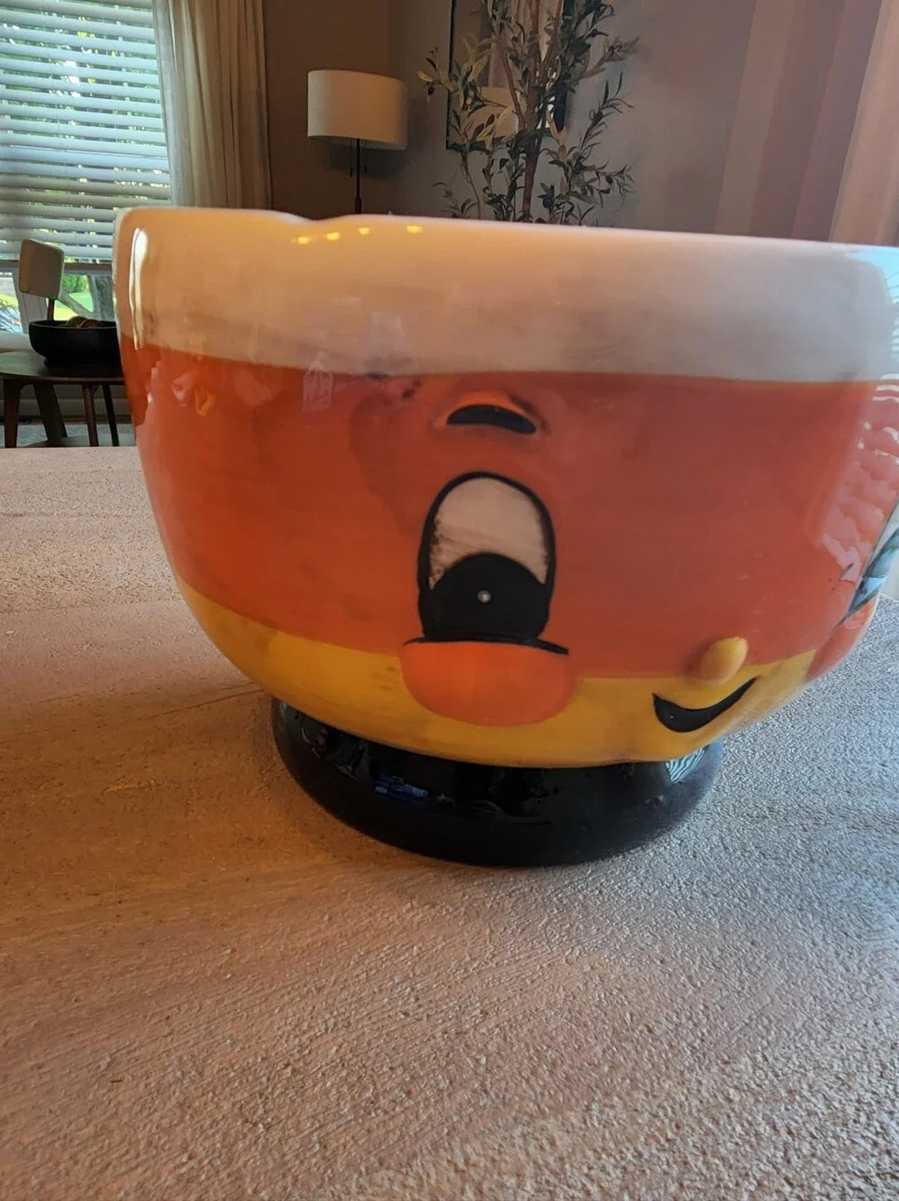 Johanna Parker Large Candy Corn Bowl HTF Halloween Collectible H 6